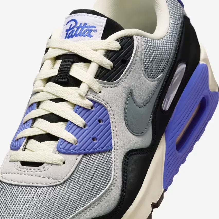 Официальные изображения и дата выхода Patta x Nike Air Max 90 Waves «Sapphire» и «Cyber»