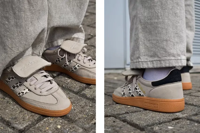 Самая яркия из всей коллекции: это Adidas Handball Spezial LT Pack «Creme Leopard»