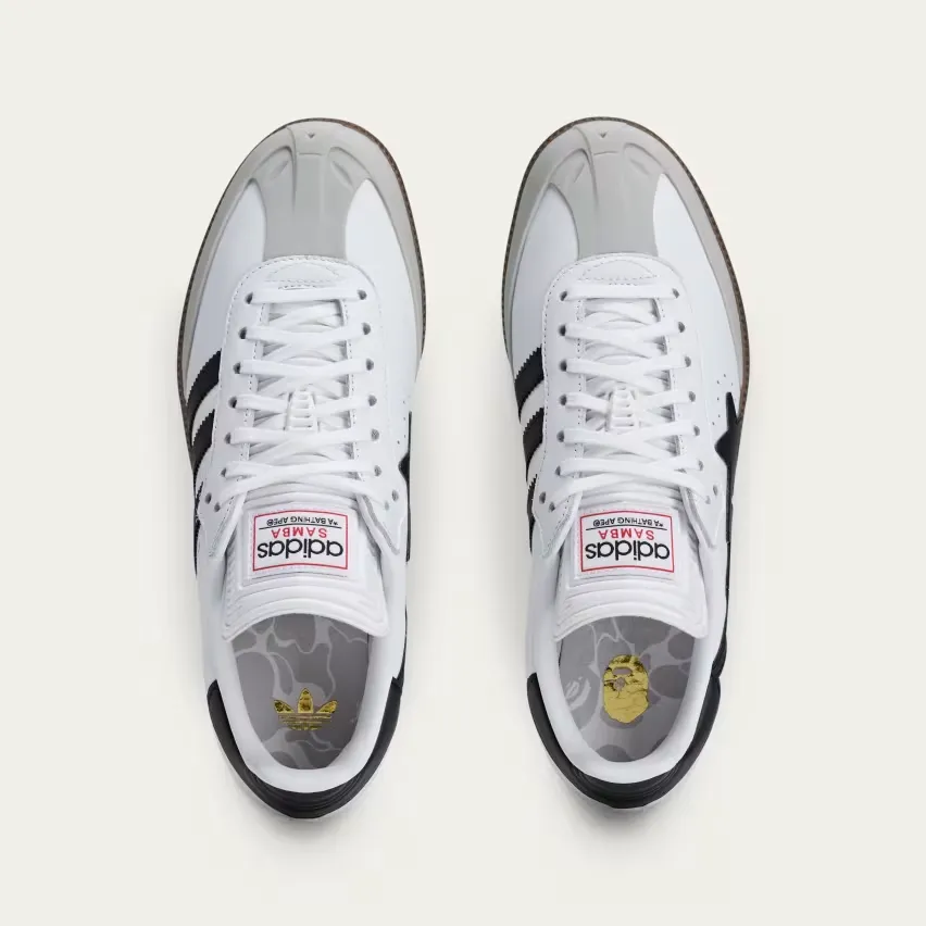 Завтра, 6 сентября, BAPE и adidas выпустят две новые модели Samba в цветах «Black» и «White»